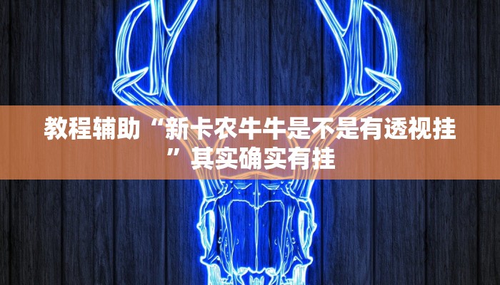 教程辅助“新卡农牛牛是不是有透视挂”其实确实有挂