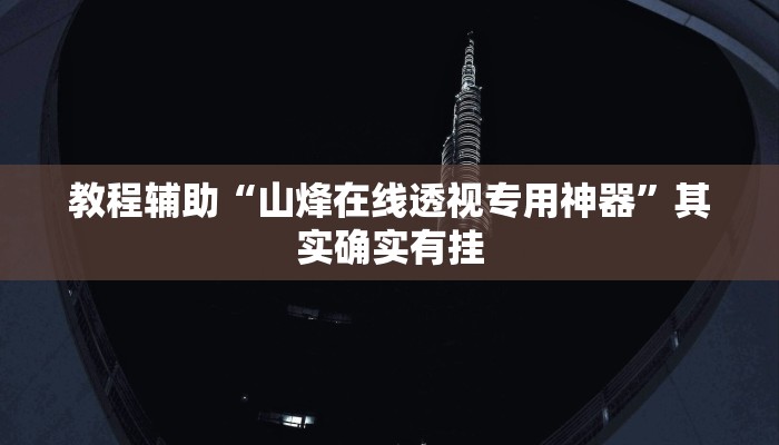 教程辅助“山烽在线透视专用神器”其实确实有挂 教程辅助“山烽在线透视专用神器”其实确实有挂