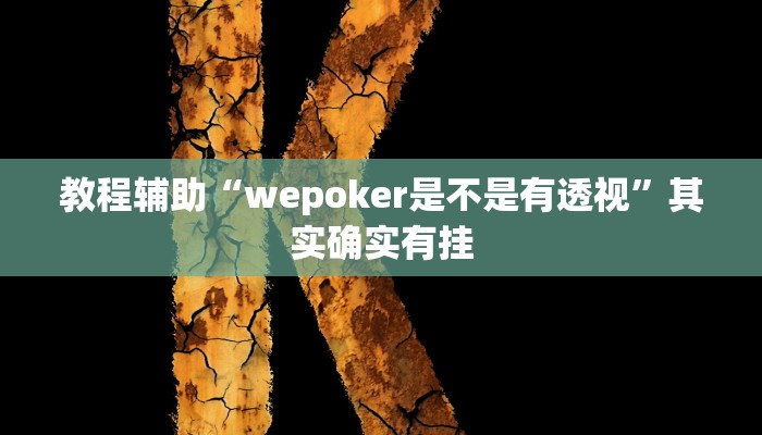 教程辅助“wepoker是不是有透视”其实确实有挂 教程辅助“wepoker是不是有透视”其实确实有挂