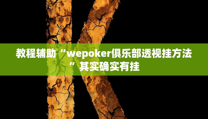教程辅助“wepoker俱乐部透视挂方法”其实确实有挂