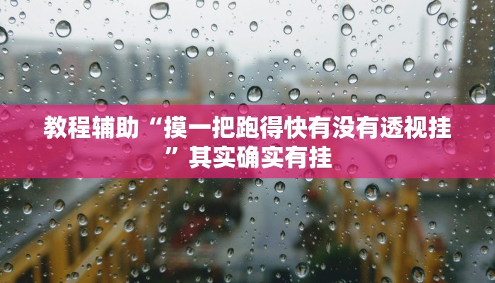 教程辅助“摸一把跑得快有没有透视挂”其实确实有挂 教程辅助“摸一把跑得快有没有透视挂”其实确实有挂