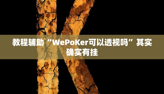 教程辅助“WePoKer可以透视吗”其实确实有挂