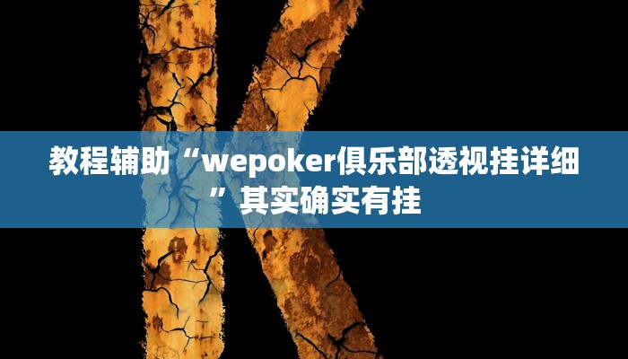教程辅助“wepoker俱乐部透视挂详细”其实确实有挂