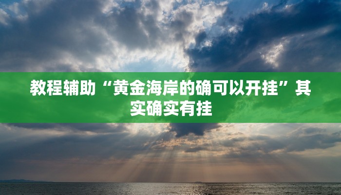 教程辅助“黄金海岸的确可以开挂”其实确实有挂