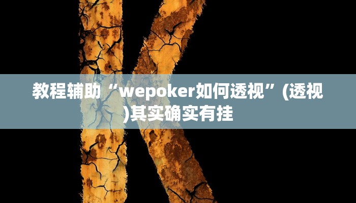 教程辅助“wepoker如何透视”(透视)其实确实有挂