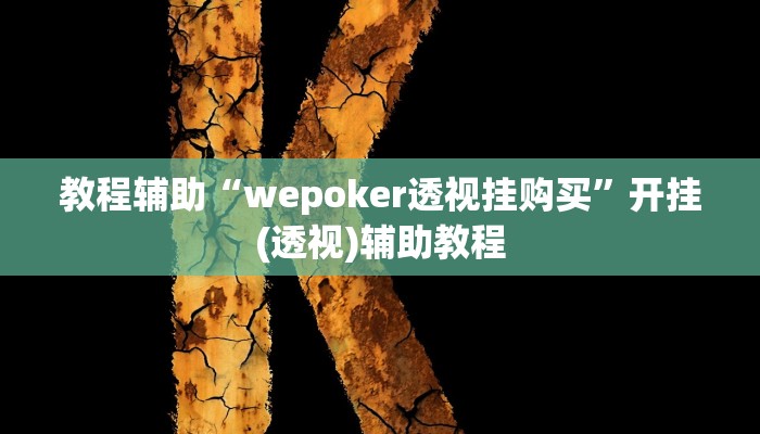 教程辅助“wepoker透视挂购买”开挂(透视)辅助教程