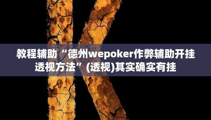 教程辅助“德州wepoker作弊辅助开挂透视方法”(透视)其实确实有挂