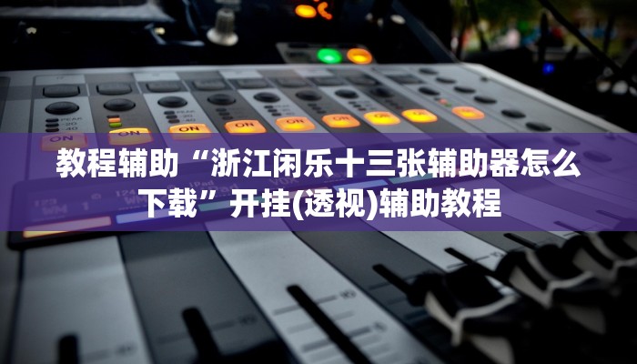 教程辅助“浙江闲乐十三张辅助器怎么下载”开挂(透视)辅助教程