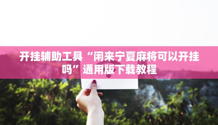 开挂辅助工具“闲来宁夏麻将可以开挂吗”通用版下载教程