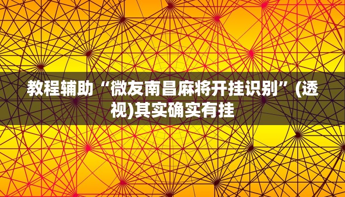 教程辅助“微友南昌麻将开挂识别”(透视)其实确实有挂