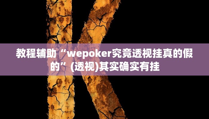 教程辅助“wepoker究竟透视挂真的假的”(透视)其实确实有挂
