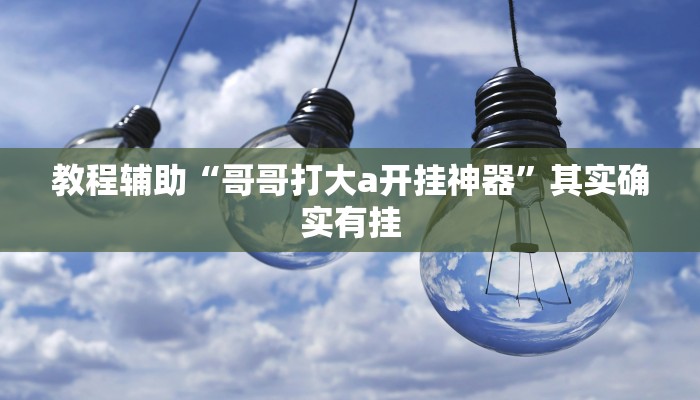教程辅助“哥哥打大a开挂神器”其实确实有挂