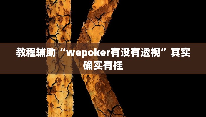 教程辅助“wepoker有没有透视”其实确实有挂