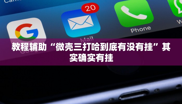 教程辅助“微壳三打哈到底有没有挂”其实确实有挂 教程辅助“微壳三打哈到底有没有挂”其实确实有挂