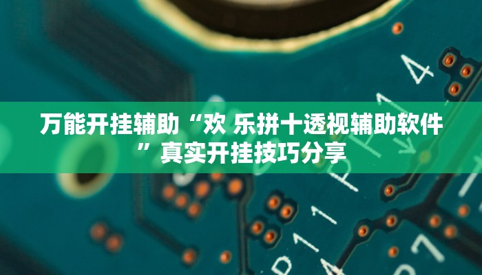 玩家辅助神器“微乐陕西挖坑开挂器”详细教程辅助工具