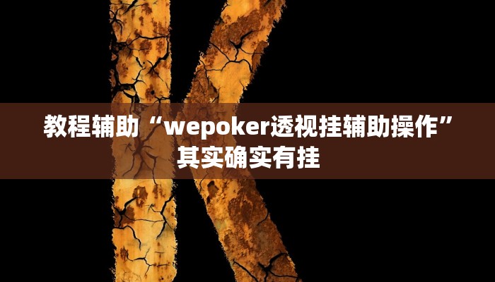 教程辅助“wepoker透视挂辅助操作”其实确实有挂 教程辅助“wepoker透视挂辅助操作”其实确实有挂