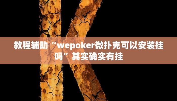教程辅助“wepoker微扑克可以安装挂吗”其实确实有挂