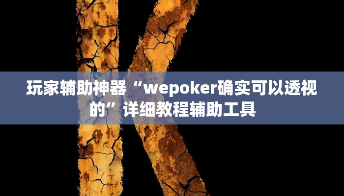 玩家辅助神器“wepoker确实可以透视的”详细教程辅助工具